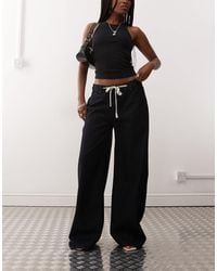 Lioness - Muse Low Rise Wide Leg Tie Detail Jean - Lyst