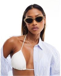 South Beach - Slim Round Sunglasses - Lyst