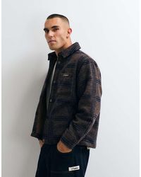 Prohibited - Oversized Textured Check Overshirt - Lyst