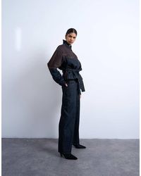 TOPSHOP - Two Toned High Rise Loose Fit Jean - Lyst