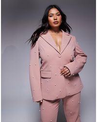 ASOS - Curve - blazer d'ensemble ajusté et orné - Lyst