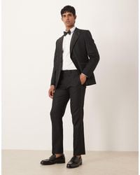 ASOS - Linen Blend Slim Tuxedo Suit Trousers - Lyst