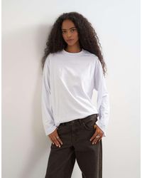TOPSHOP - Seamed Detail Long Sleeve Skater Top - Lyst