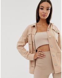Boohoo Giacca multitasche con cintura grigio pietra - Neutro