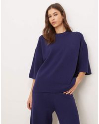 ASOS - Gebreid Oversized T-Shirt Met Compacte Structuur - Lyst