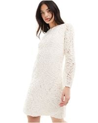 Y.A.S - Bridal Layered Lace And Twisted Rope Mini Dress With Key Hole Back - Lyst