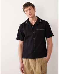 Abercrombie & Fitch - Cotton Linen Mix Short Sleeve Knitted Shirt - Lyst