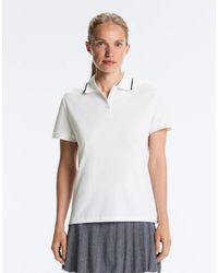 Oysho - Contrast Piqué Cotton Short-Sleeved Polo Shirt - Lyst