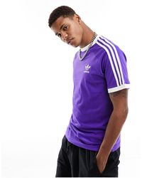 adidas Originals - T-shirt à trois bandes - violet bleuté - Lyst