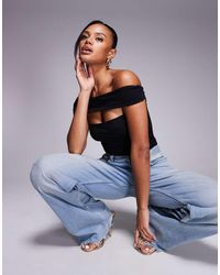 Oh Polly - Lida Off Shoulder Cut-Out Bodysuit - Lyst