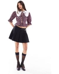 Miss Selfridge - Buckle Trim Pleated Mini Skirt - Lyst