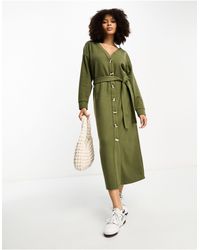 ASOS - Supersoft Button Through Maxi Cardigan Belted Dress - Lyst