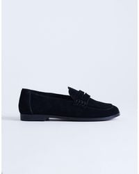 TOPSHOP - – charlie – flache loafer aus echtem wildleder - Lyst