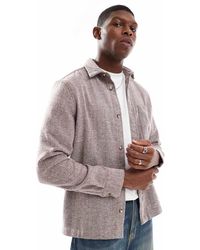 ASOS - Herringbone Overshirt With Patch Pocket - Lyst