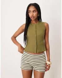 Vila - Button Front Vest - Lyst