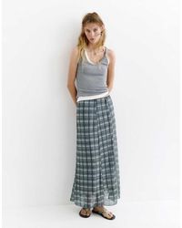 Pull&Bear - Check Midi Skirt - Lyst