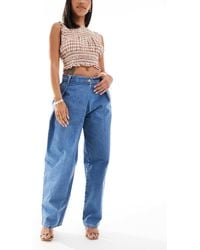ASOS - Denim Wrap Detail Wide Leg Jeans - Lyst