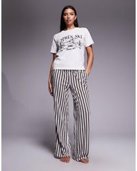 Threadbare - – apres ski – kurzärmliger pyjama mit gestreifter hose - Lyst