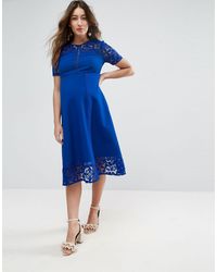 asos premium occasion lace midi dress