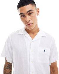 Polo Ralph Lauren - Icon - camicia a maniche corte classica oversize bianca con logo - Lyst