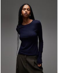 ASOS - Semi Sheer Long Sleeve Second Skin Top - Lyst