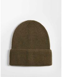 ASOS - Knitted Pattern Edge Ribbed Beanie - Lyst