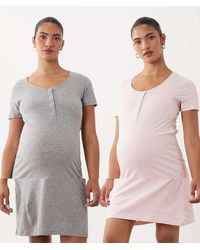 Mama.licious - Mamalicious Maternity 2 Pack Nightdress With Nursing Function - Lyst