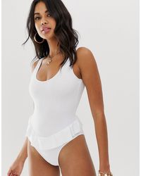 Missguided – er Badeanzug - Weiß