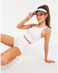adidas Originals - 'tennis Luxe' - Cropped Hemdje Met Blote Schouder En Logo - Lyst