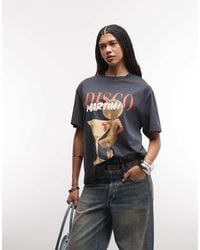 ASOS - Oversized T-Shirt With Vintage Disco Martini Graphic - Lyst
