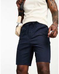 Only & Sons - Linen Mix Tie Waist Shorts - Lyst