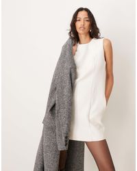 Abercrombie & Fitch - Tweed High Neck Tailored Mini Dress - Lyst