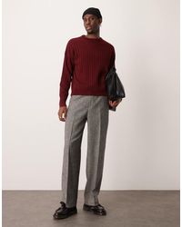ASOS - Nette Broek Van Wolmix Met Wijde Pijpen Met Kleine Pied-De-Poule - Lyst