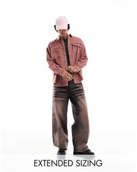 ASOS - – oversize-westernhemd aus cord im stil der 90er mit unversäuberten kanten - Lyst