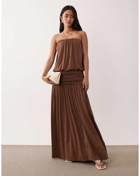 Nia - La Cienega Bandaeu Drop Waist Midaxi Dress - Lyst