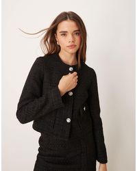 New Look - Boucle Cropped Jacket Co-ord - Lyst