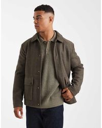 Only & Sons - Kort Jack Van Imitatiewol Met Zakdetail - Lyst