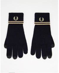 Fred Perry Twin Tipped Merino Wool Gloves - Black