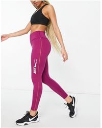 Nike - One - Dri-fit - 7/8 legging Met Halfhoge Taille En Grafische Print - Lyst