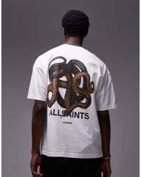 AllSaints - Camiseta Blanca Con Estampado Gráfico En La Espalda Reticulate De -Negro - Lyst