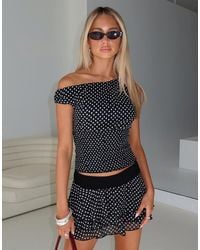 Princess Polly - Shirred Waist Asymmetric Off Shoulder Top Co-ord - Lyst