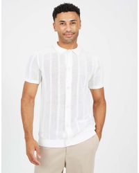 Brave Soul - Knitted Stripe Short Sleeve Polo Shirt - Lyst