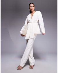 ASOS - Blazer Zonder Kraag Met Gestrikte Taille - Lyst