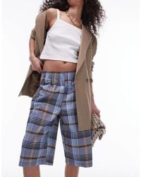 TOPSHOP - Pull On Grunge Check Awkward Short - Lyst