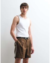 ASOS COLLECTIVE - Cotton Woven Trim Shorts With Linen - Lyst