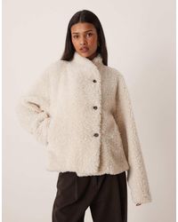 Gina Tricot - Borg Jacket With High Neck - Lyst