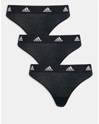 adidas - 3 Pack Active Comfort Cotton Thongs - Lyst