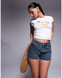 Princess Polly - Mid Rise Denim Shorts - Lyst