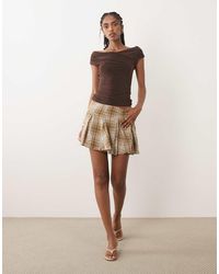 Mango - Pleated Mini Skirt - Lyst