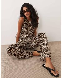 Vila - Linen Touch Wide Leg Trousers Co-ord - Lyst
